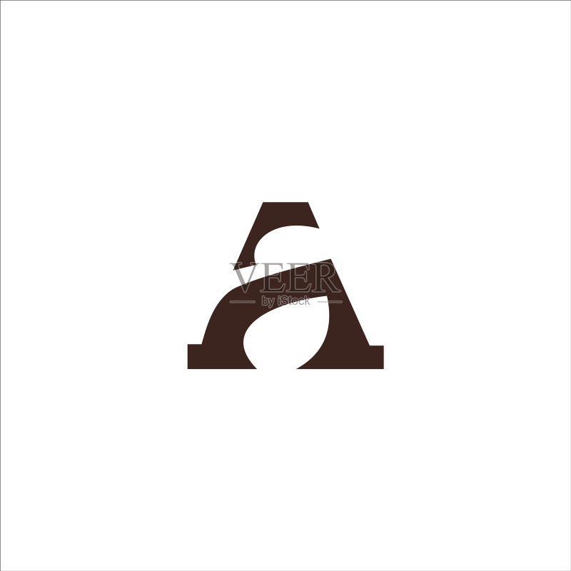 字母AF或FA标志设计模板图标素材