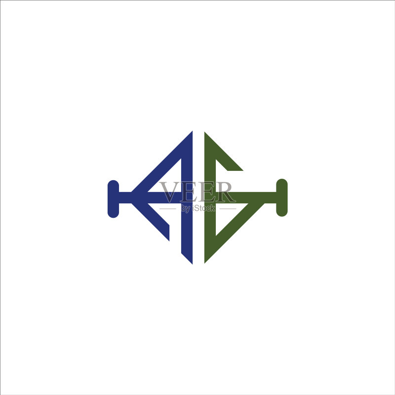 AG或GA字母标志设计模板图标素材