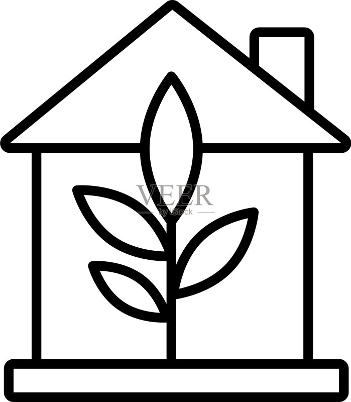 室内盆栽植物线性图标图标素材