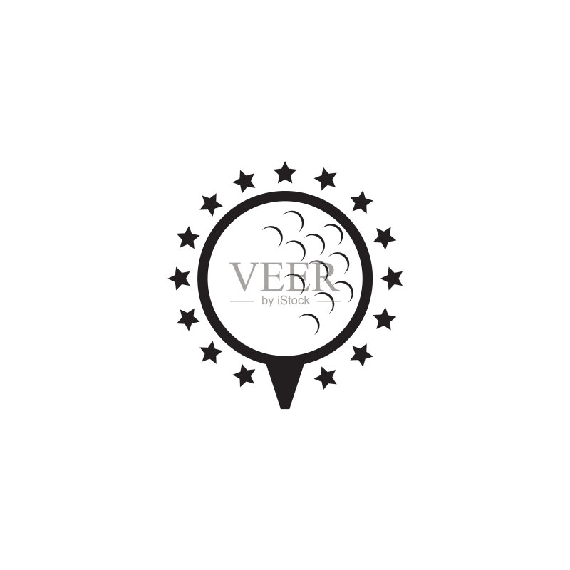 高尔夫运动图标Logo设计模板图标素材