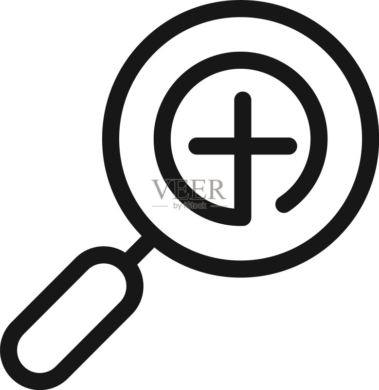 放大镜医学研究分析图标素材