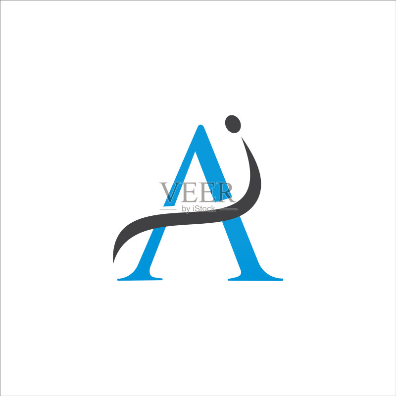 字母AI或IA标志设计模板图标素材