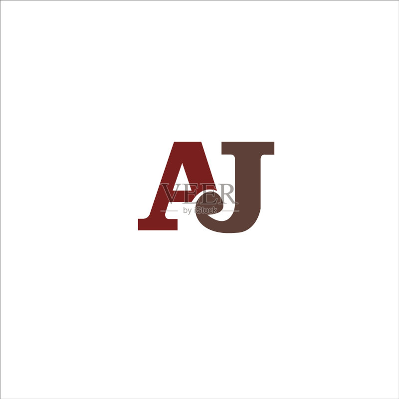 字母AJ或JA标志设计模板图标素材