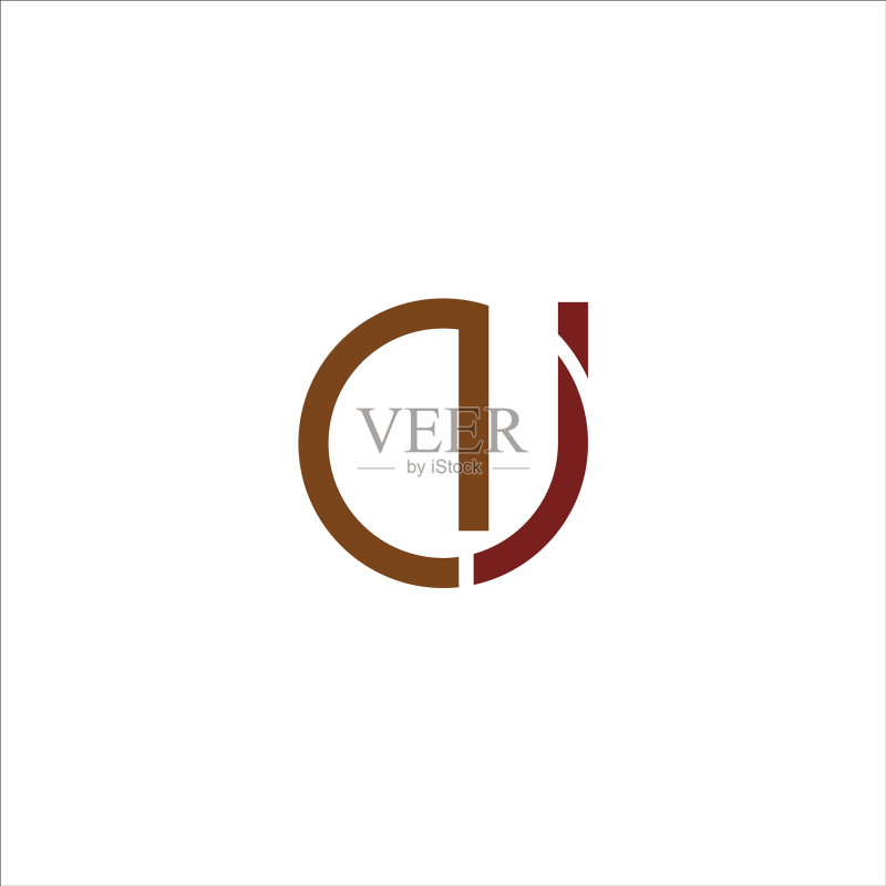 字母AJ或JA标志设计模板图标素材