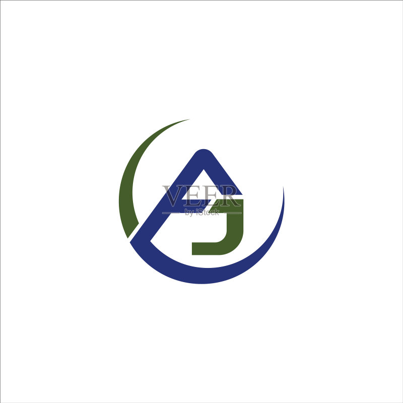 字母AJ或JA标志设计模板图标素材