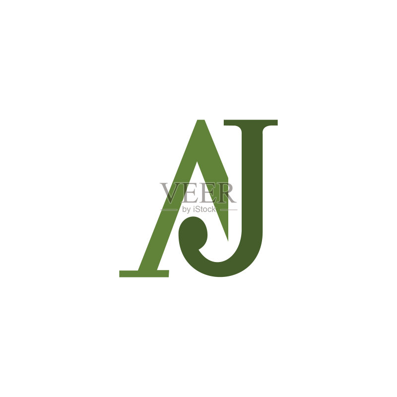 字母AJ或JA标志设计模板图标素材