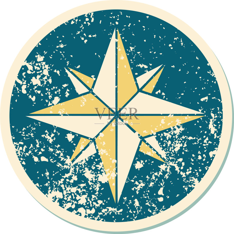 星星做旧纹身风格图标图标素材
