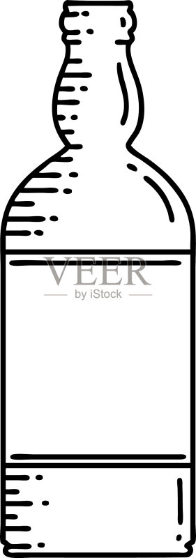 瓶子纹身黑色线条图标素材