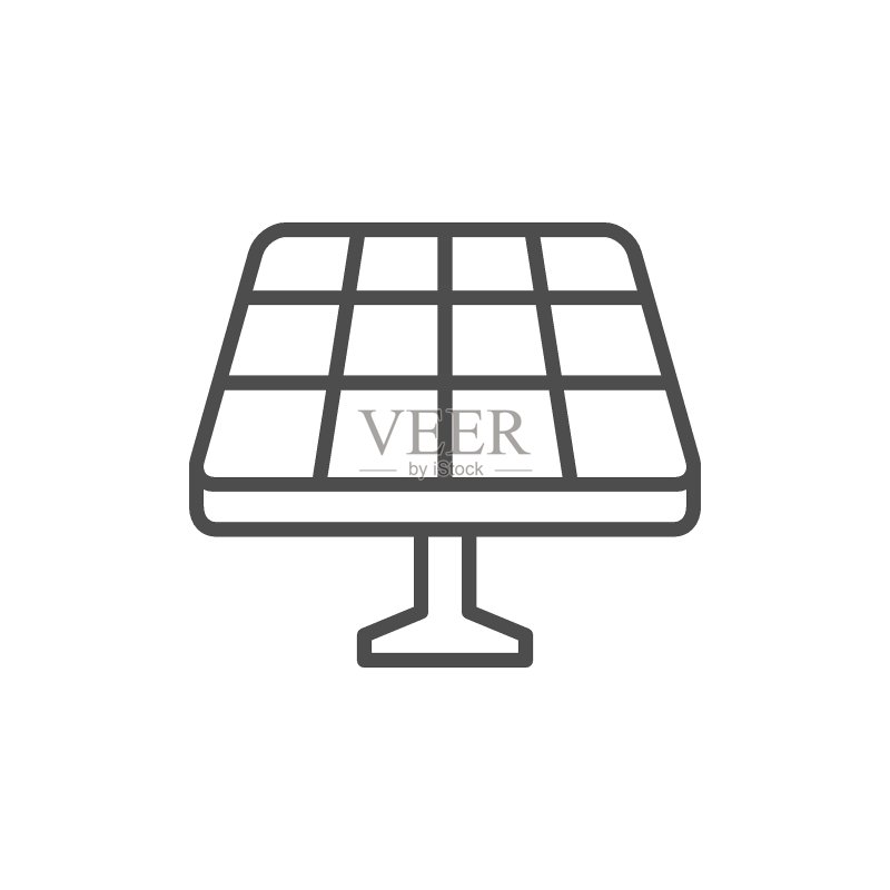 太阳能电池板线条轮廓图标图标素材
