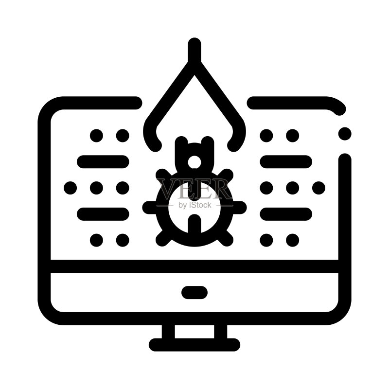 维修程序错误图标矢量轮廓插图图标素材