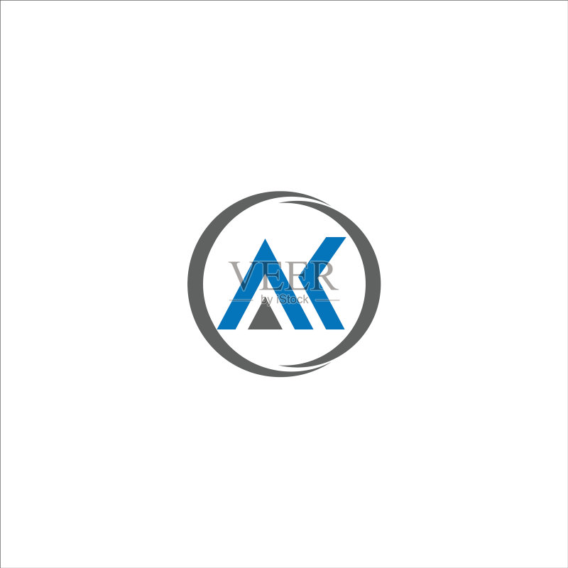首字母AK或KA标志设计模板图标素材