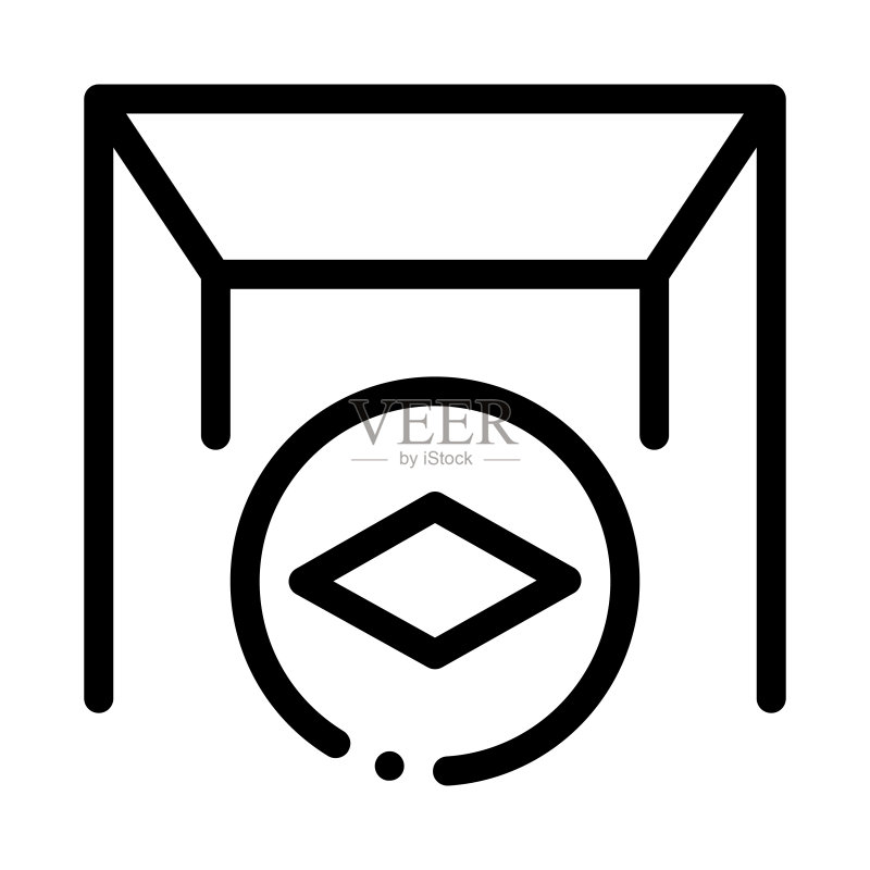 哑光帆布拉伸天花板图标矢量轮廓插图图标素材