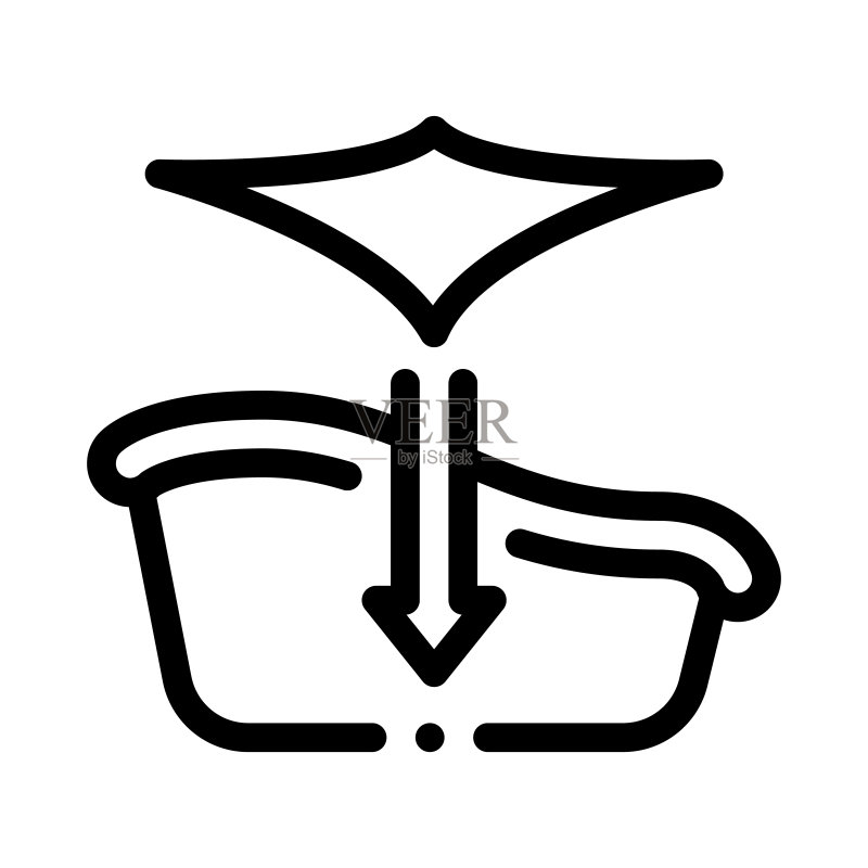 带吊床的浴缸图标矢量轮廓插图图标素材