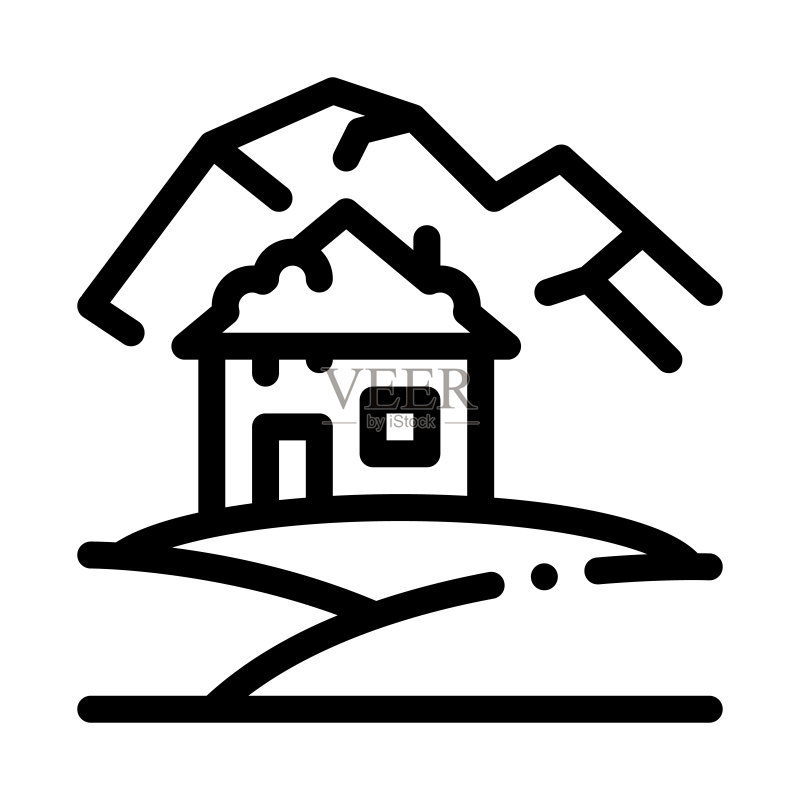 北极房屋图标矢量轮廓符号插图图标素材