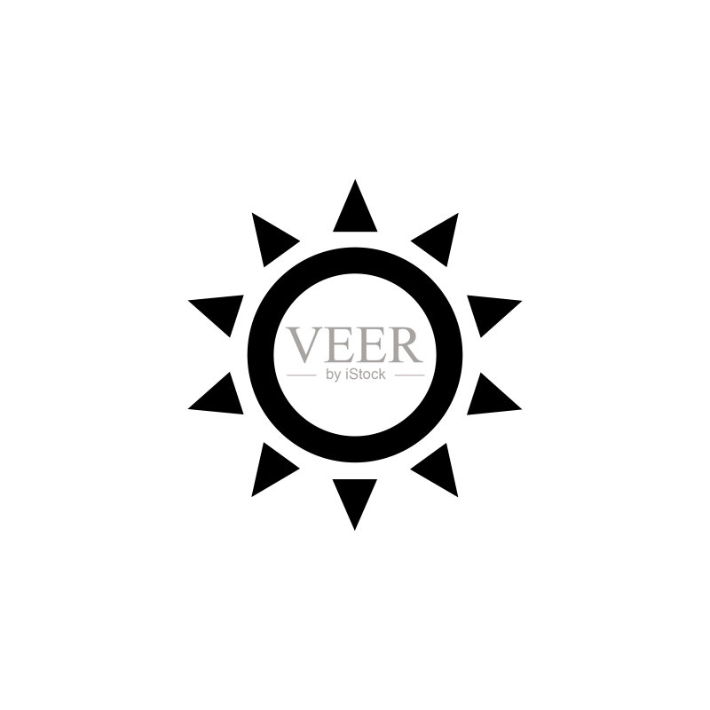 太阳图标黑色轮廓矢量图图标素材