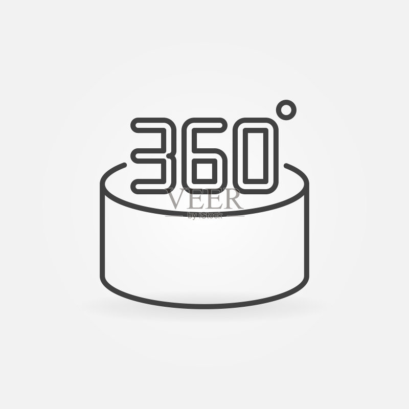 360度极简概念轮廓图标图标素材