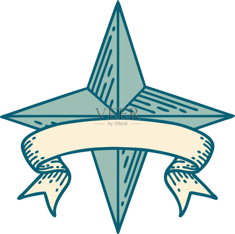 星星banner纹身图标素材