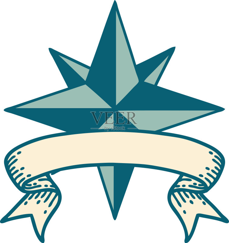 星星banner纹身图标素材