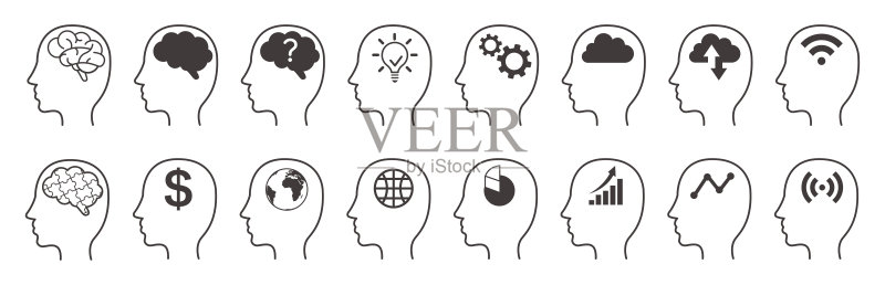 人脑:独立矢量图标图标素材