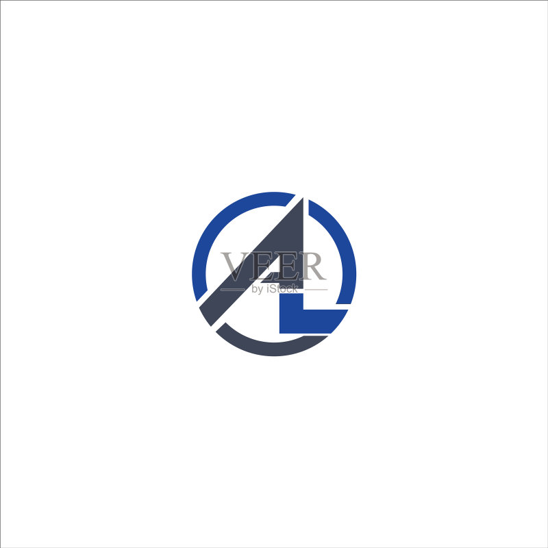 首字母AL或LA标志设计模板图标素材