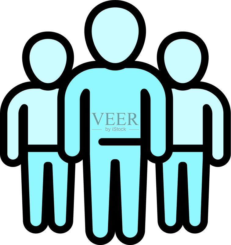 社会团队合作图标轮廓样式图标素材