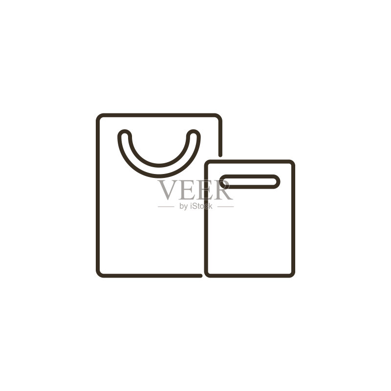 购物袋矢量线条图标图标素材