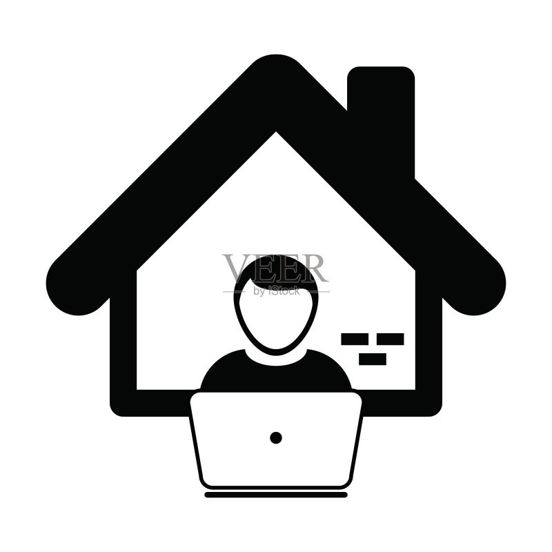 在线居家办公图标。男性用户头像商业金融图标素材