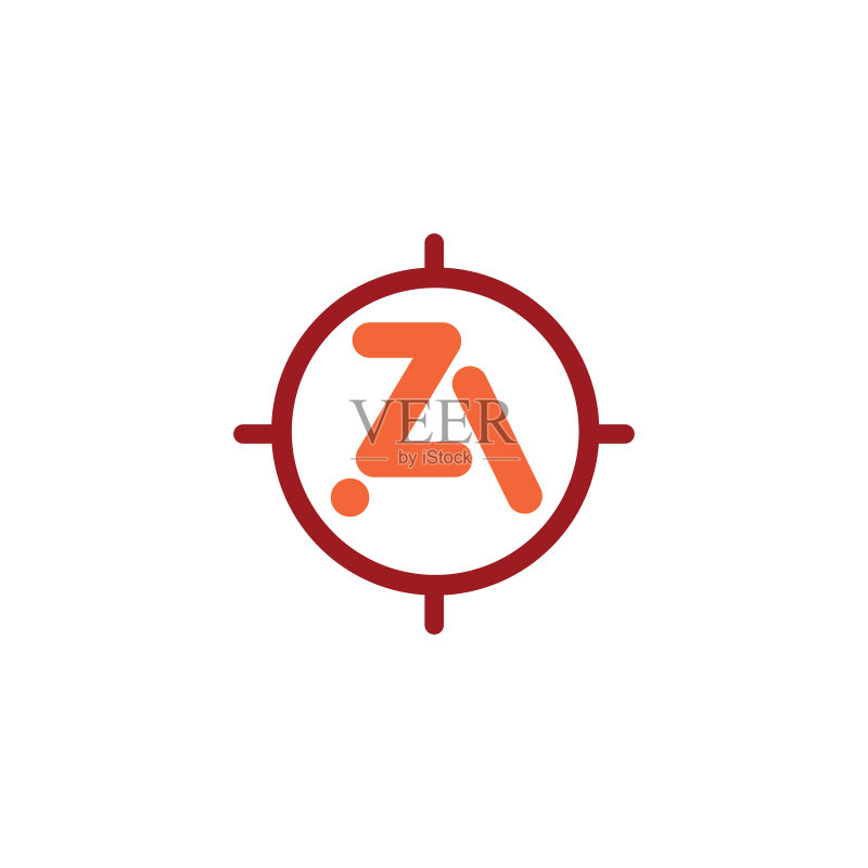 字母AZ或ZA标志设计模板图标素材