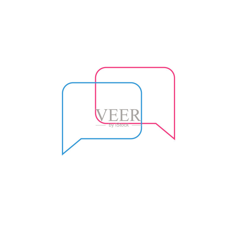 对话气泡线性Logo矢量图图标素材