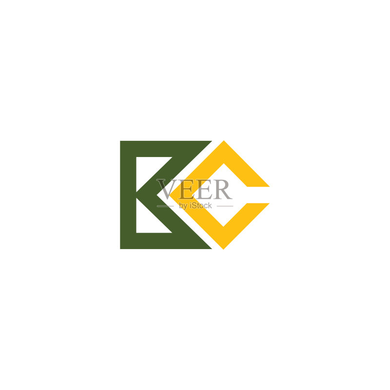 BC或CB首字母标志设计模板图标素材