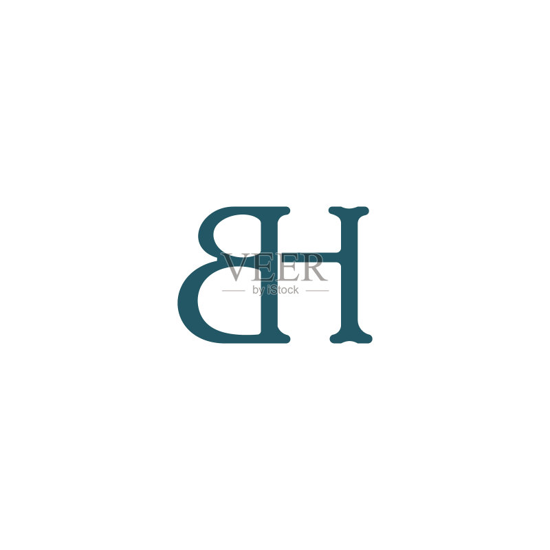 字母BH或HB标志设计模板图标素材