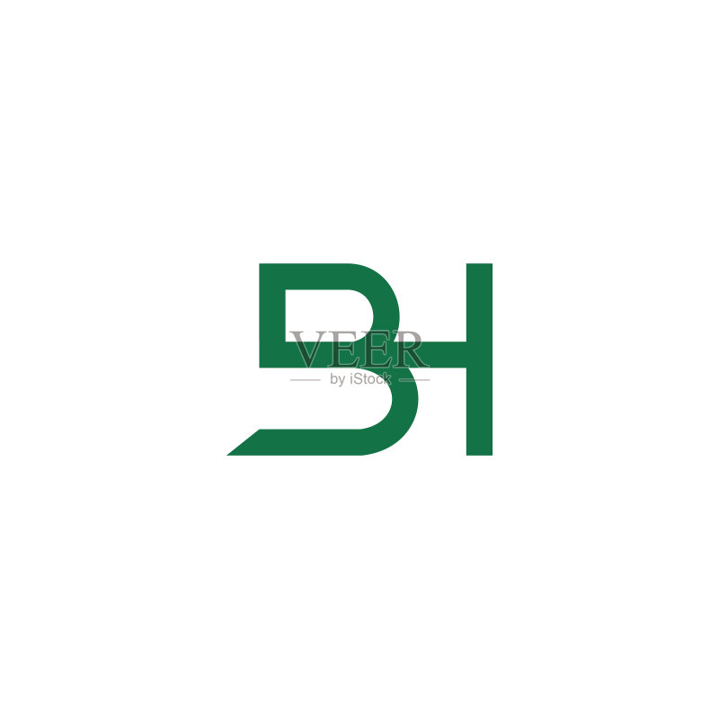 字母BH或HB标志设计模板图标素材