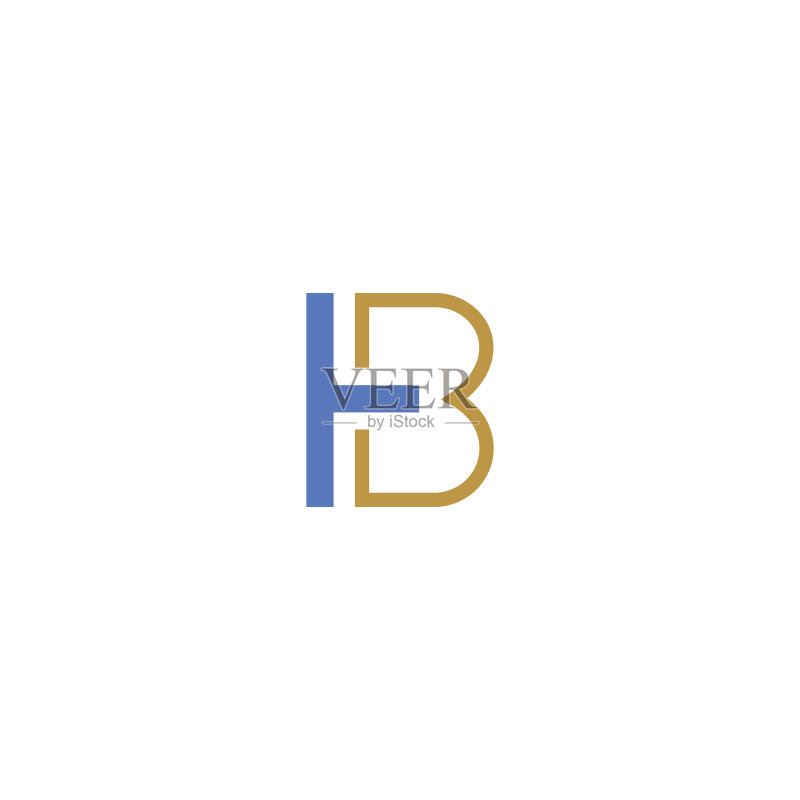 字母BH或HB标志设计模板图标素材