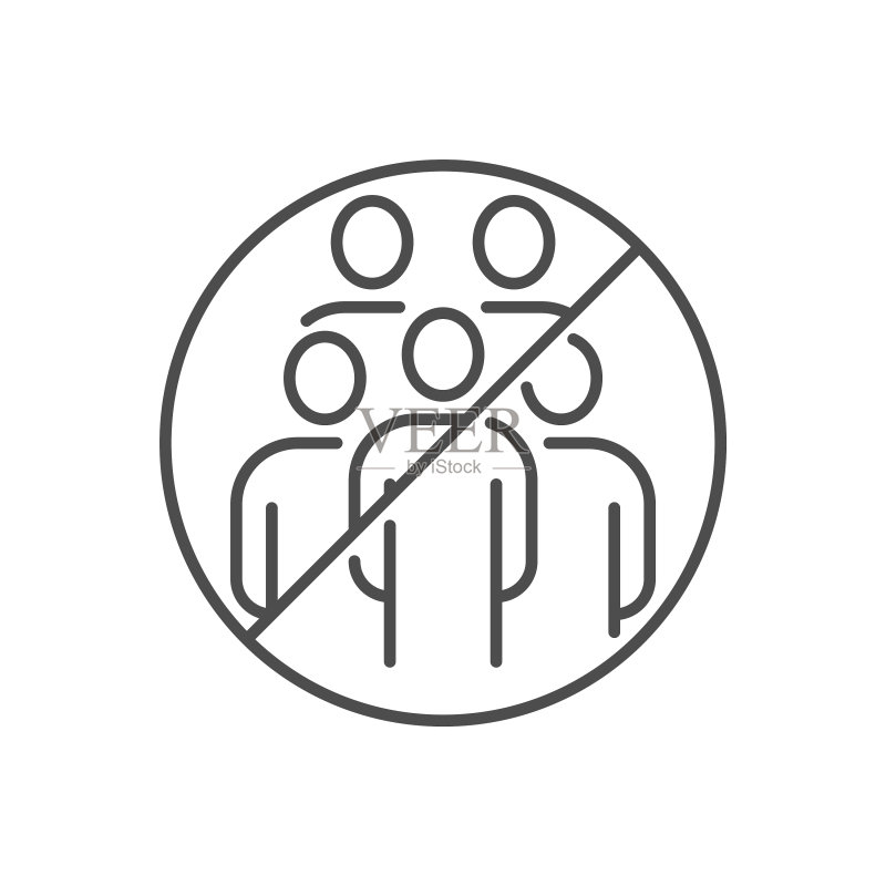 避免在拥挤的地方出现相关的细线图标图标素材