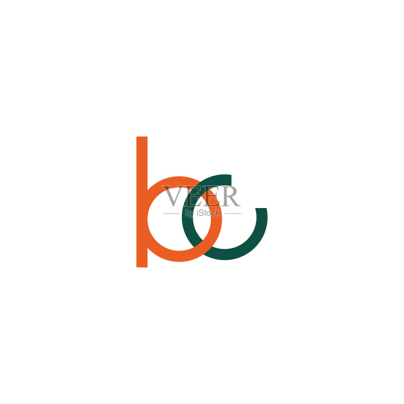 BC或CB首字母标志设计模板图标素材