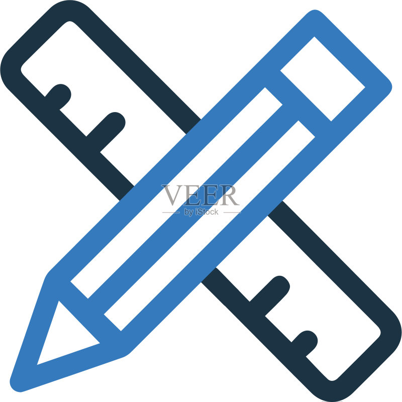 教育铅笔刻度文具图标图标素材