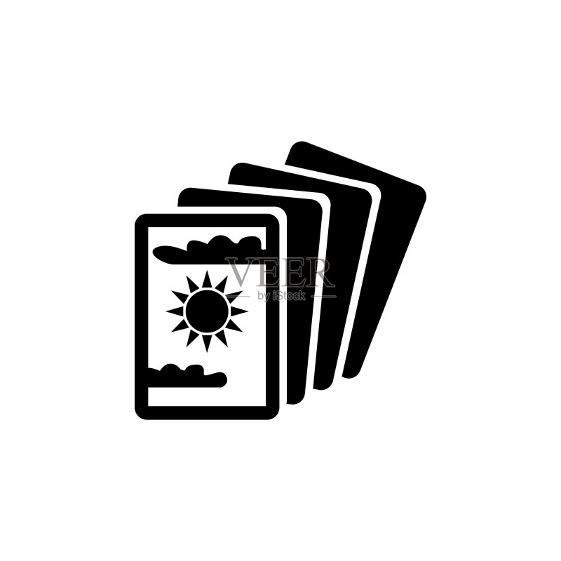 神秘魔法塔罗牌扁平图标图标素材