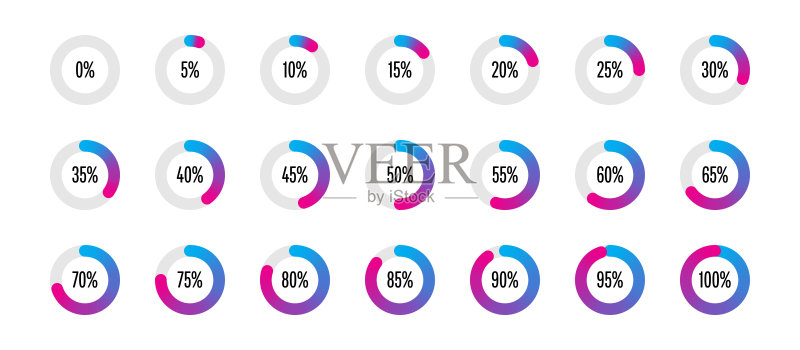 圆形百分比图 diagrams图标素材