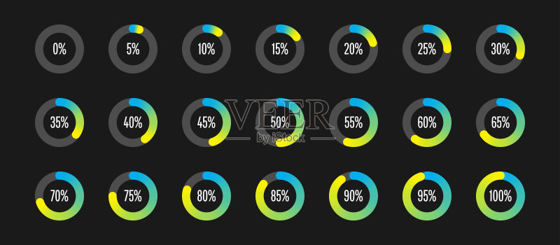 圆形百分比图 diagrams图标素材