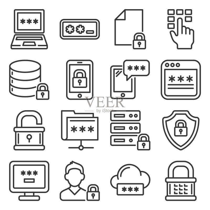 密码与信息技术安全图标图标素材