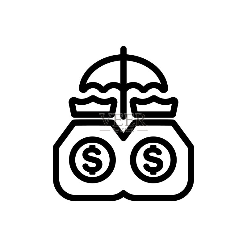 钱袋保险图标(矢量插图)图标素材