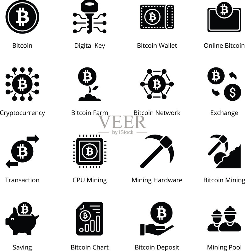 比特币挖矿标志图标图标素材