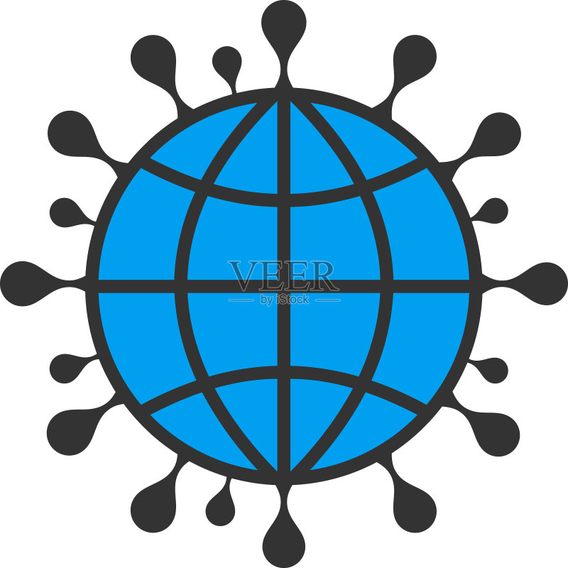 扁平风冠状病毒地球图标图标素材