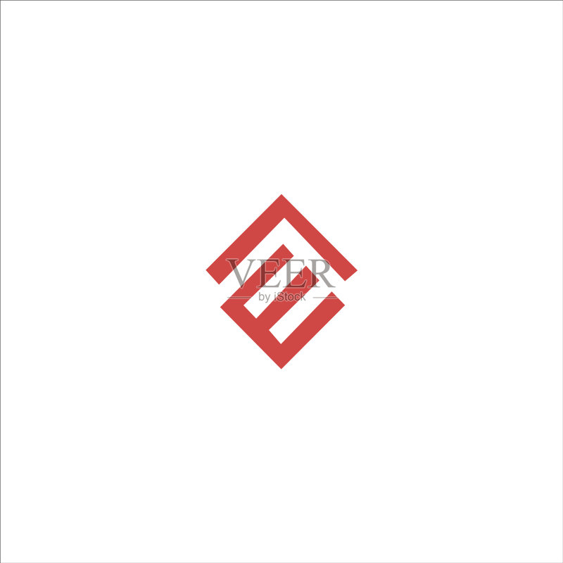 字母E或E标志设计模板图标素材
