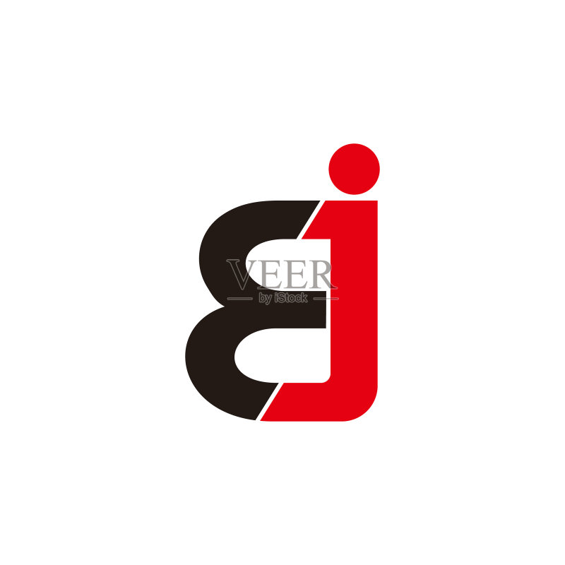 BJ字母简约几何切片设计符号图标素材