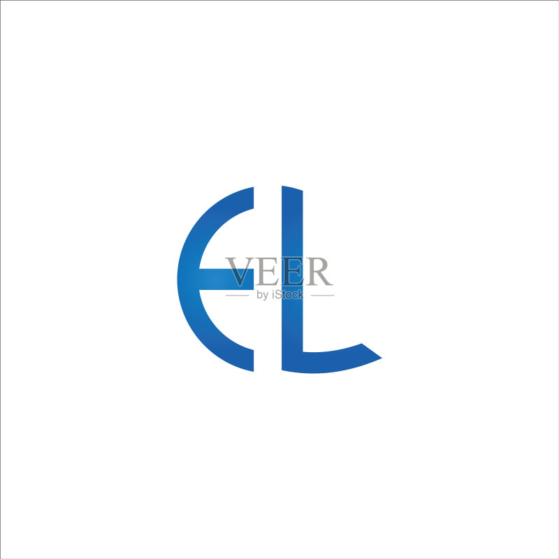 字母EL或LE徽标设计模板图标素材