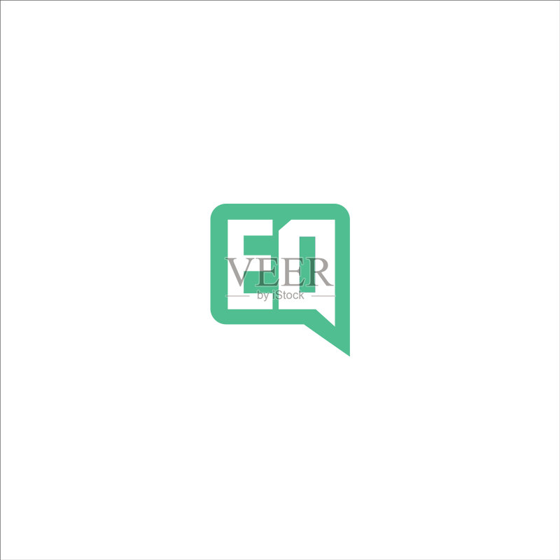 首字母EQ或QE标志设计模板图标素材