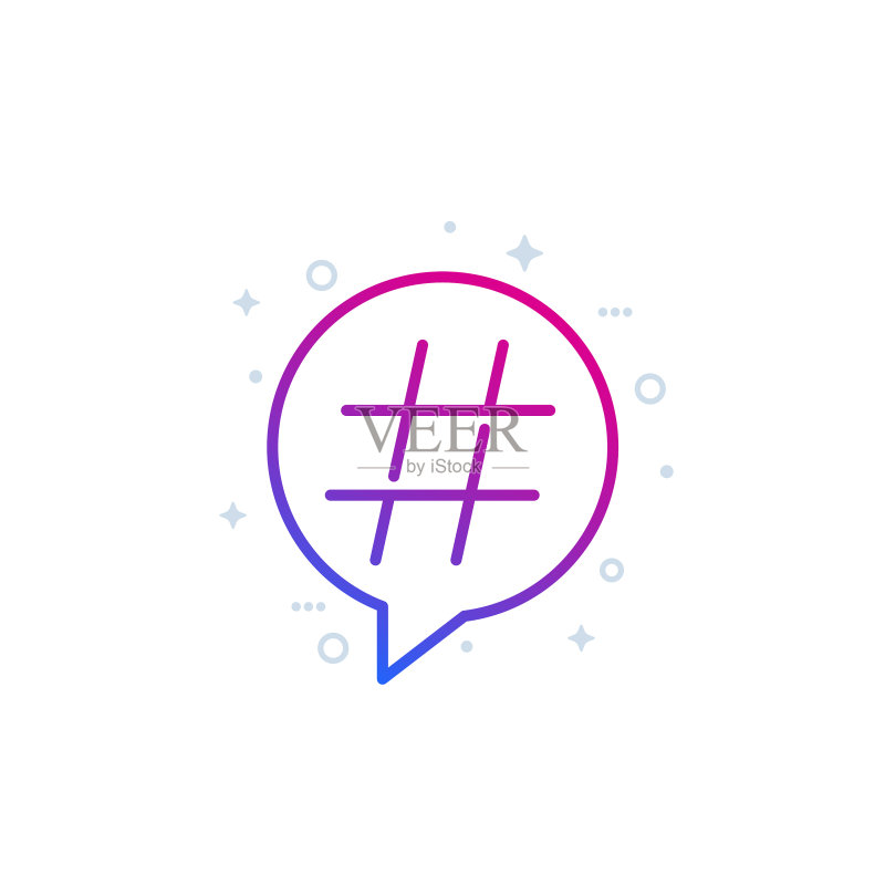 Hashtag线条图标图标素材