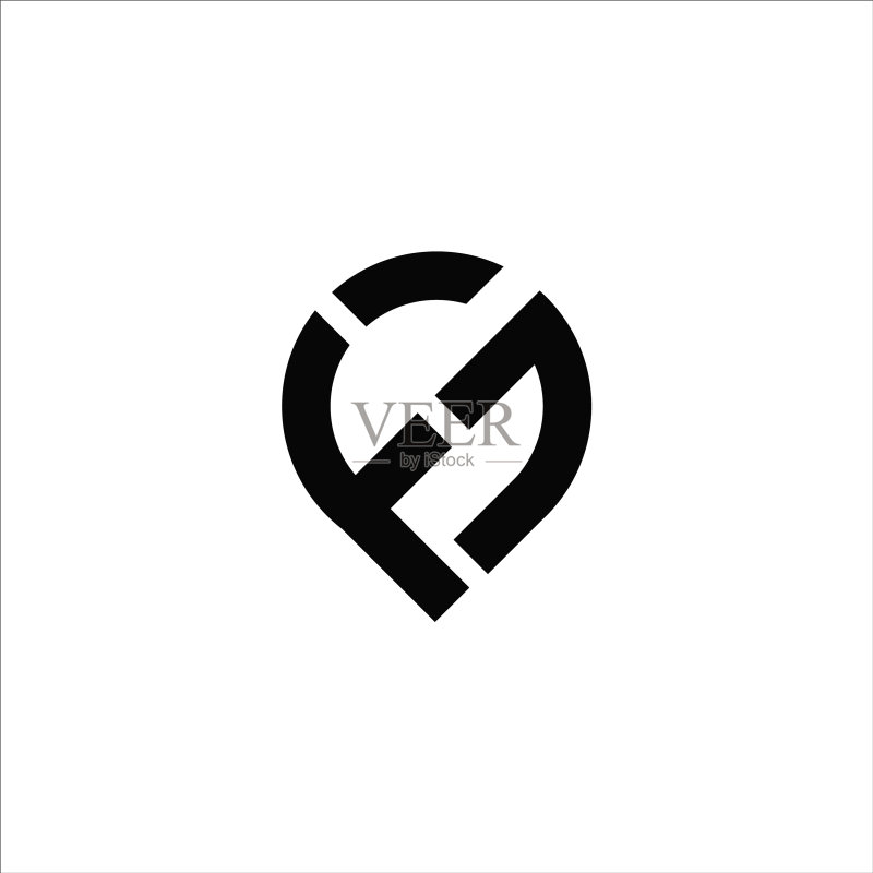 首字母FG或GF Logo设计模板图标素材