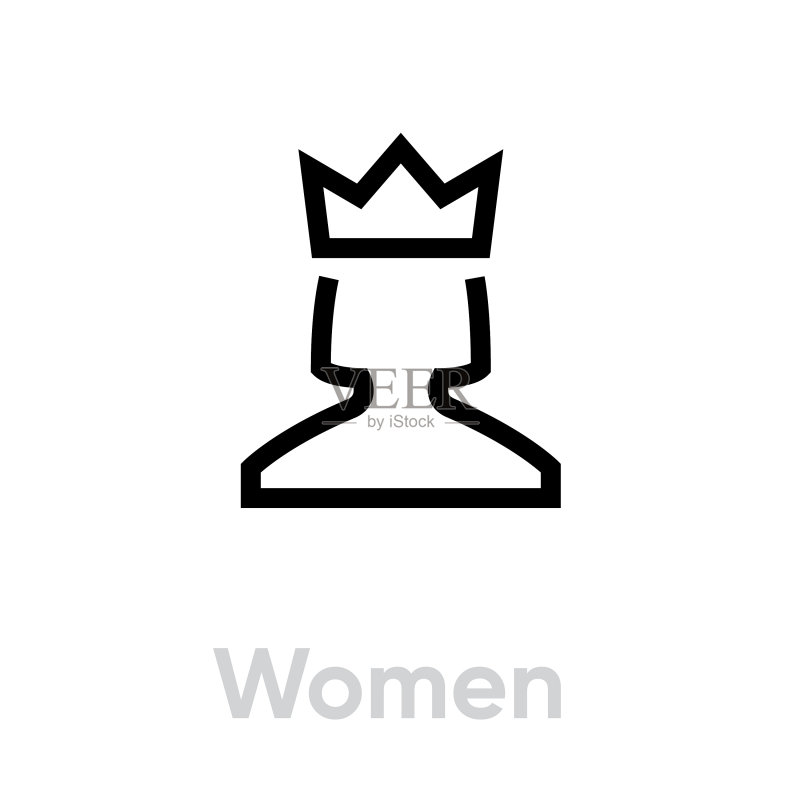 可编辑线条的女性顾客图标图标素材